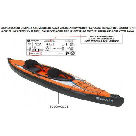 VESSIE DE PLANCHER POUR KAYAK POINTER K2 (à partir de 2014) SEVYLOR 5010002201 VESSIE DE PLANCHER POUR KAYAK POINTER K2 (à partir de 2014) SEVYLOR 5010002201