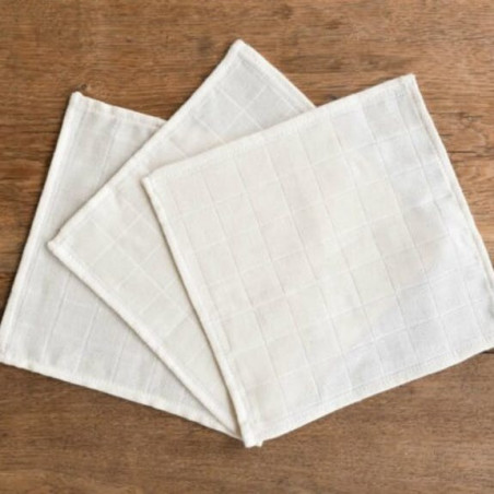 LOT DE 3 MOUCHOIRS LAVABLES EN COTON BIO LOT DE 3 MOUCHOIRS LAVABLES EN COTON BIO