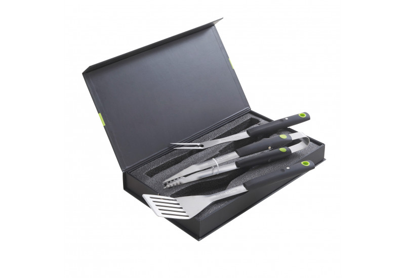  COFFRET 3 PIECES AIMANTEES (FOURCHETTE + PINCE + SPATULE) - COOK IN GARDEN 